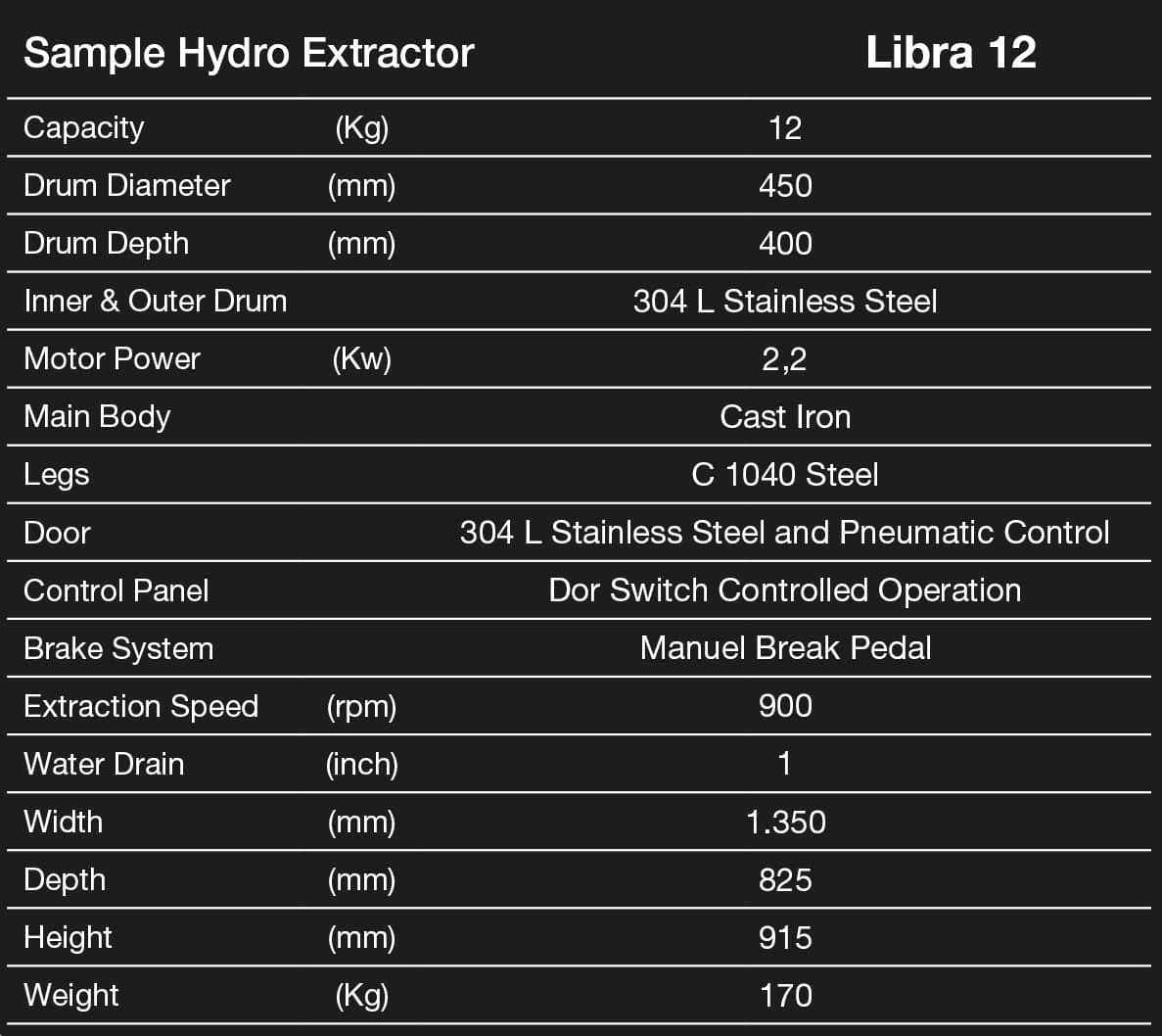 Tolkar Libra Hydro Extractor